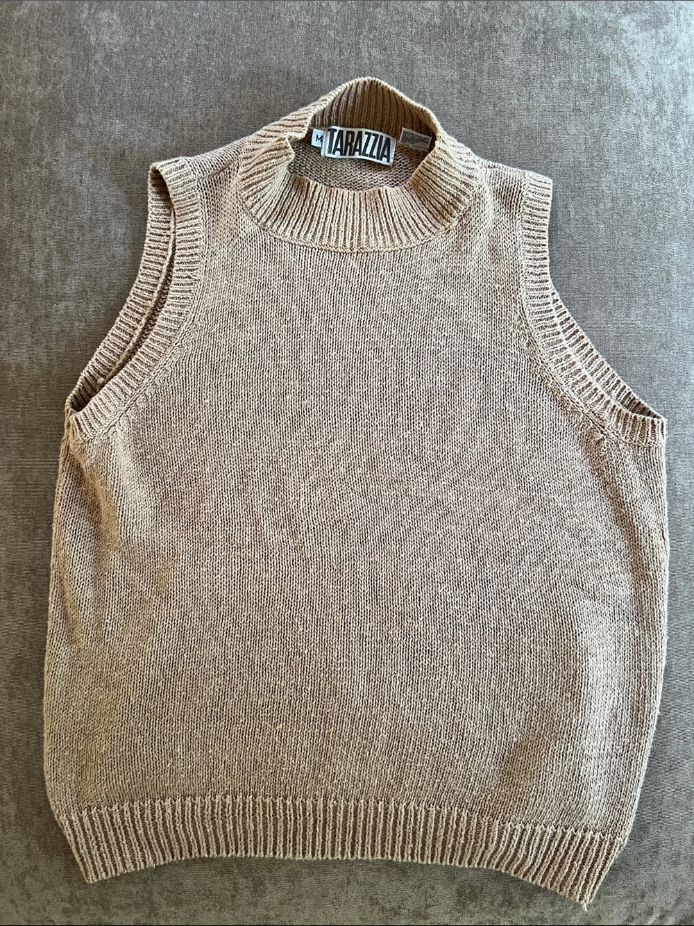 Vintage Sleeveless Knit top in Beige